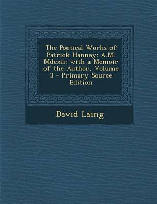 Book cover for The Poetical Works of Patrick Hannay