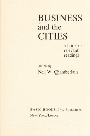 Cover of Business and the Cities