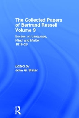 Cover of The Collected Papers of Bertrand Russell, Volume 9
