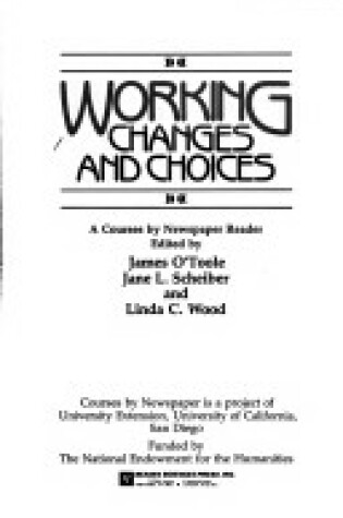 Cover of Working Changes and Choices