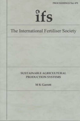 Cover of Sustainable Agricultural Production Systems