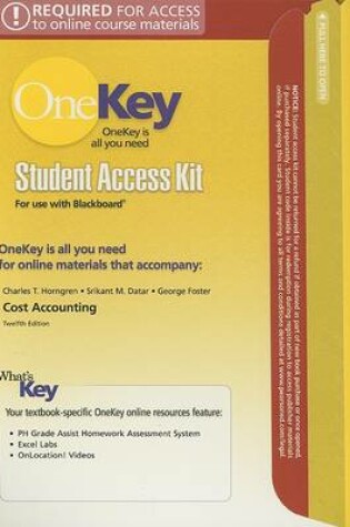 Cover of OneKey Blackboard, Student Access Kit, Cost Accounting