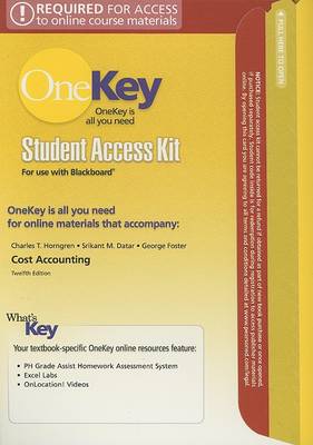 Book cover for OneKey Blackboard, Student Access Kit, Cost Accounting