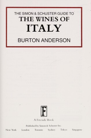 Cover of The Simon & Schuster Guide to the Wines of Italy