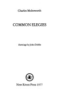 Book cover for Common Elegies