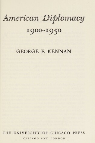 Cover of American Diplomacy, Nineteen Hundred to Nineteen Fifty