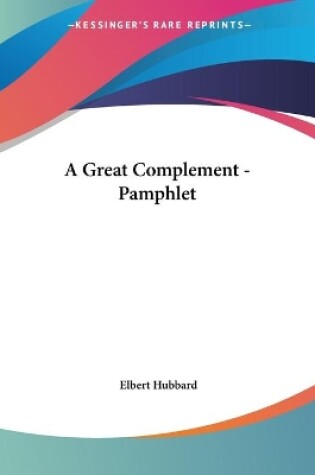 Cover of A Great Complement - Pamphlet
