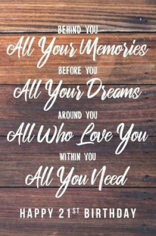 Cover of Behind You All Your Memories. Before You All Your Dreams. Around You All Who Love You. Within You All You Need. Happy 21st Birthday