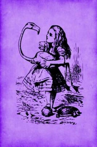 Cover of Alice in Wonderland Journal - Alice and The Flamingo (Purple)