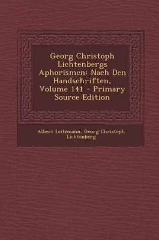 Cover of Georg Christoph Lichtenbergs Aphorismen