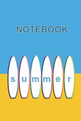 Cover of Summer Surfboards on the Beach Notebook