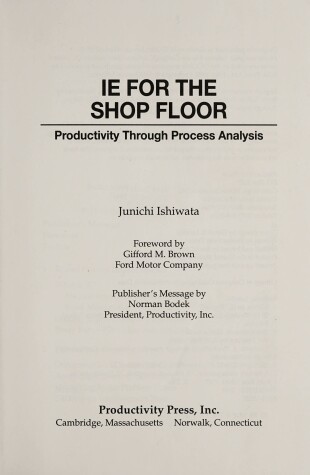 Book cover for Ie for the Shop Floor 1