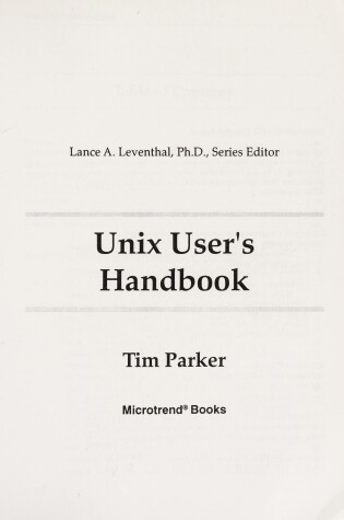 Cover of Unix User's Handbook