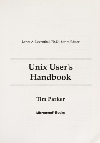 Cover of Unix User's Handbook