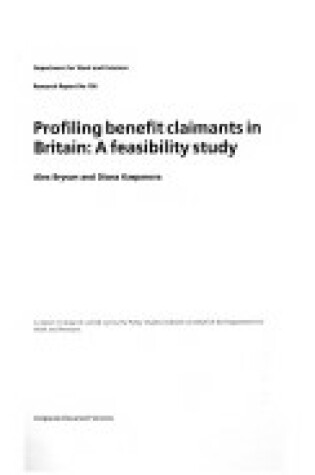 Cover of DWP Research Report 196 - Profiling Benefit Claimants in Britain