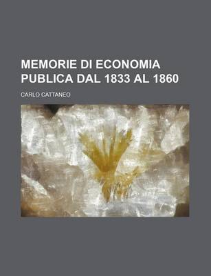 Book cover for Memorie Di Economia Publica Dal 1833 Al 1860