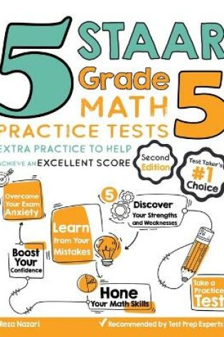 Cover of 5 STAAR Grade 5 Math Practice Tests