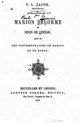 Cover of P.L. Jacob, bibliophile, Marion Delorme et Ninon de Lenclos