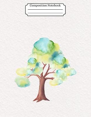 Book cover for Composition Notebook Watercolor Tree Design Vol 4