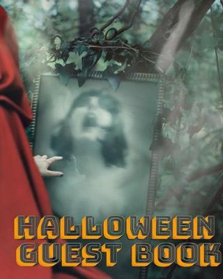 Book cover for Halloween Red Cape Scary Mega Guest book 474 pages 8x10