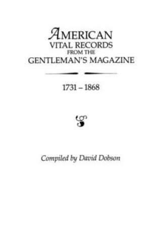 Cover of American Vital Records from the Gentleman's Magazine, 1731-1868