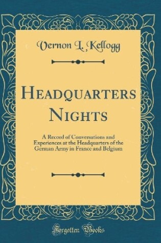 Cover of Headquarters Nights