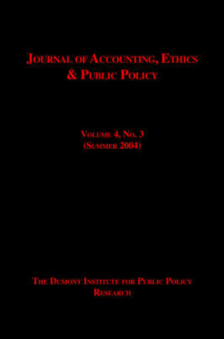 Cover of Journal of Accounting, Ethics & Public Policy