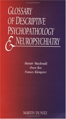 Book cover for Glossary of Descriptive Psychiatry and Neuropsychiatry: pocketbook