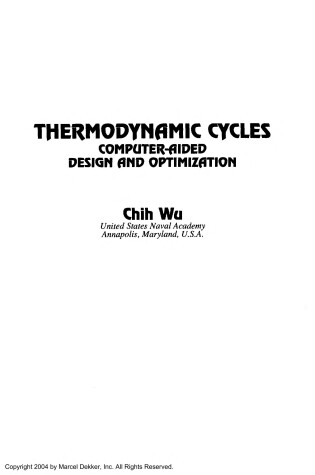 Cover of Thermodynamic Cycles