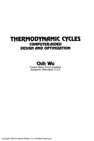 Book cover for Thermodynamic Cycles