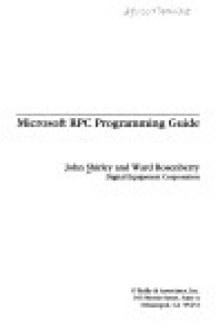 Cover of Microsoft RPC Programming Guide