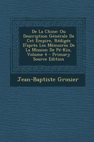 Cover of de La Chine