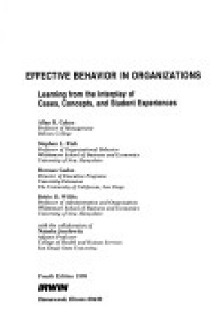 Cover of Effective Behavior in Organizations