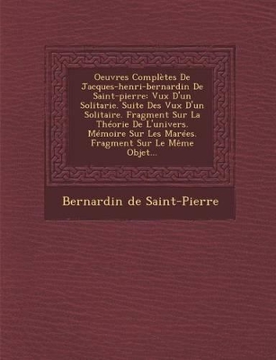 Book cover for Oeuvres Completes de Jacques-Henri-Bernardin de Saint-Pierre