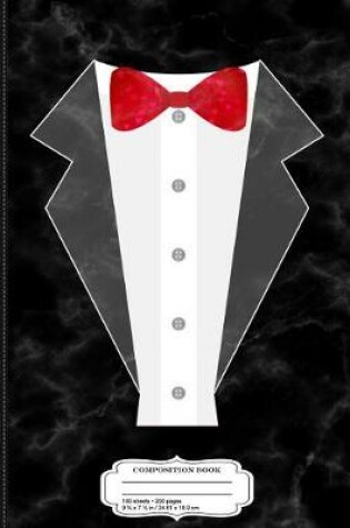 Cover of Valentines Day Heart Bow Tie Tuxedo Costume Composition Notebook