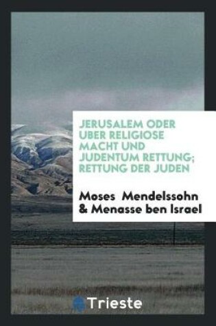 Cover of Rettung Der Juden. Aus Dem Englischen UEbers. Von Moses Mendelssohn (Berlin 1782)