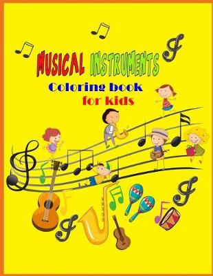 Book cover for Musical Instruments Coloring book for kids