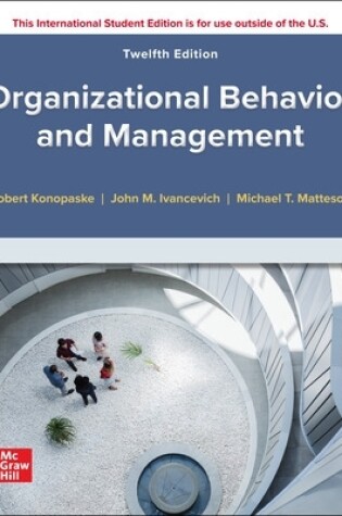 Cover of Organizational Behavior and Management ISE