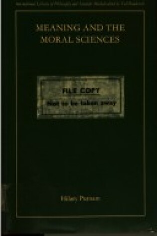 Cover of Meaning and the Moral Sciences