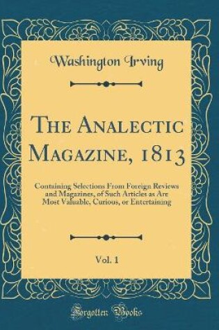 Cover of The Analectic Magazine, 1813, Vol. 1