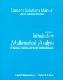 Book cover for Student Solutions Manual with Visual Calculus 1998