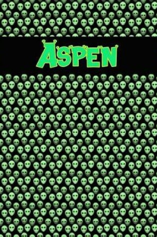 Cover of 120 Page Handwriting Practice Book with Green Alien Cover Aspen