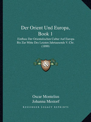 Book cover for Der Orient Und Europa, Book 1