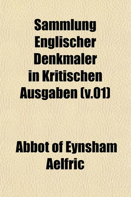 Book cover for Sammlung Englischer Denkmaler in Kritischen Ausgaben (V.01)