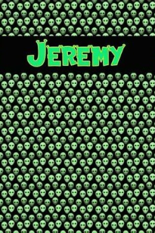 Cover of 120 Page Handwriting Practice Book with Green Alien Cover Jeremy