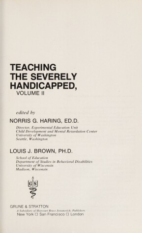 Book cover for Teaching the Severely Handicapped