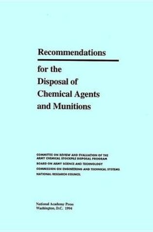 Cover of Recommendations for the Disposal of Chemical Agents and Munitions