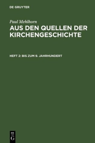 Cover of Bis Zum 9. Jahrhundert