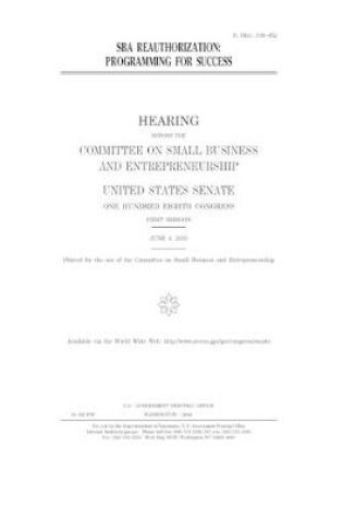 Cover of SBA reauthorization