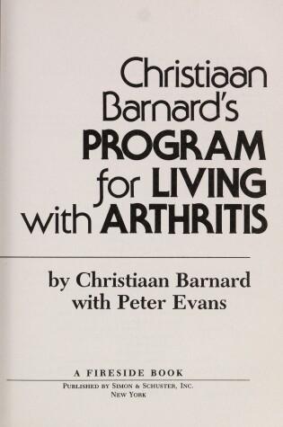 Cover of Christiaan Barnard's Program for Living with Arthritis